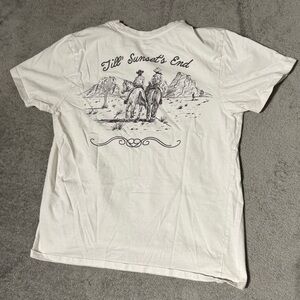 Forever 21 White Cowboy Graphic Tee